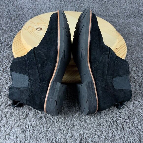 LL Bean Boots Old Port Chelsea Womens Size 8.5 Black Suede Pull On Ankle Booties - Picture 6 of 9